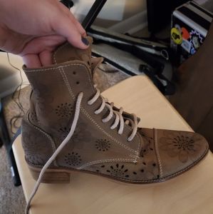 Anthropologie Daisy Laser Cut Boots